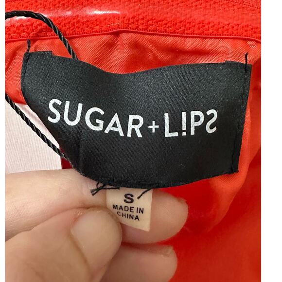 Sugar + Lips red off shoulder mini dress size Small - Picture 3 of 13